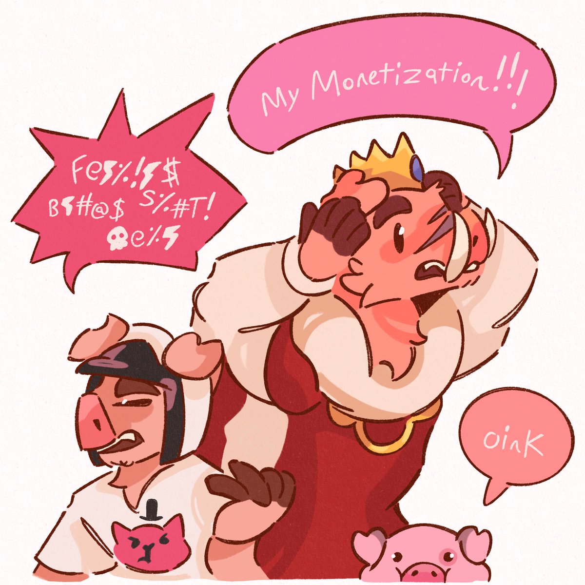 day 18: crossover🐷 
between the three pigs i grew up with lol

#technotober #technobladefanart #iamwildcatfanart #waddlesthepig