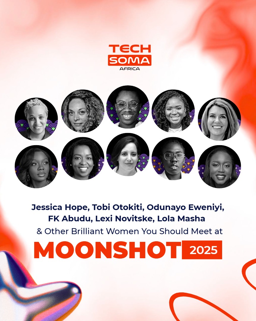 <a href="/moonshotbytc/">See you at Moonshot2026</a> 2025 was packed with Africa's top innovators. We highlighted some of the brilliant women leading the charge in tech, VC, and media, from Odunayo Eweniyi and Ebi Atawodi to FK Abudu.

🔗techsoma.africa/moonshot-2025-…

#Moonshot2025 #WomenInTech <a href="/fkabudu/">FK.</a> <a href="/OdunEweniyi/">Demotivational Speaker</a>