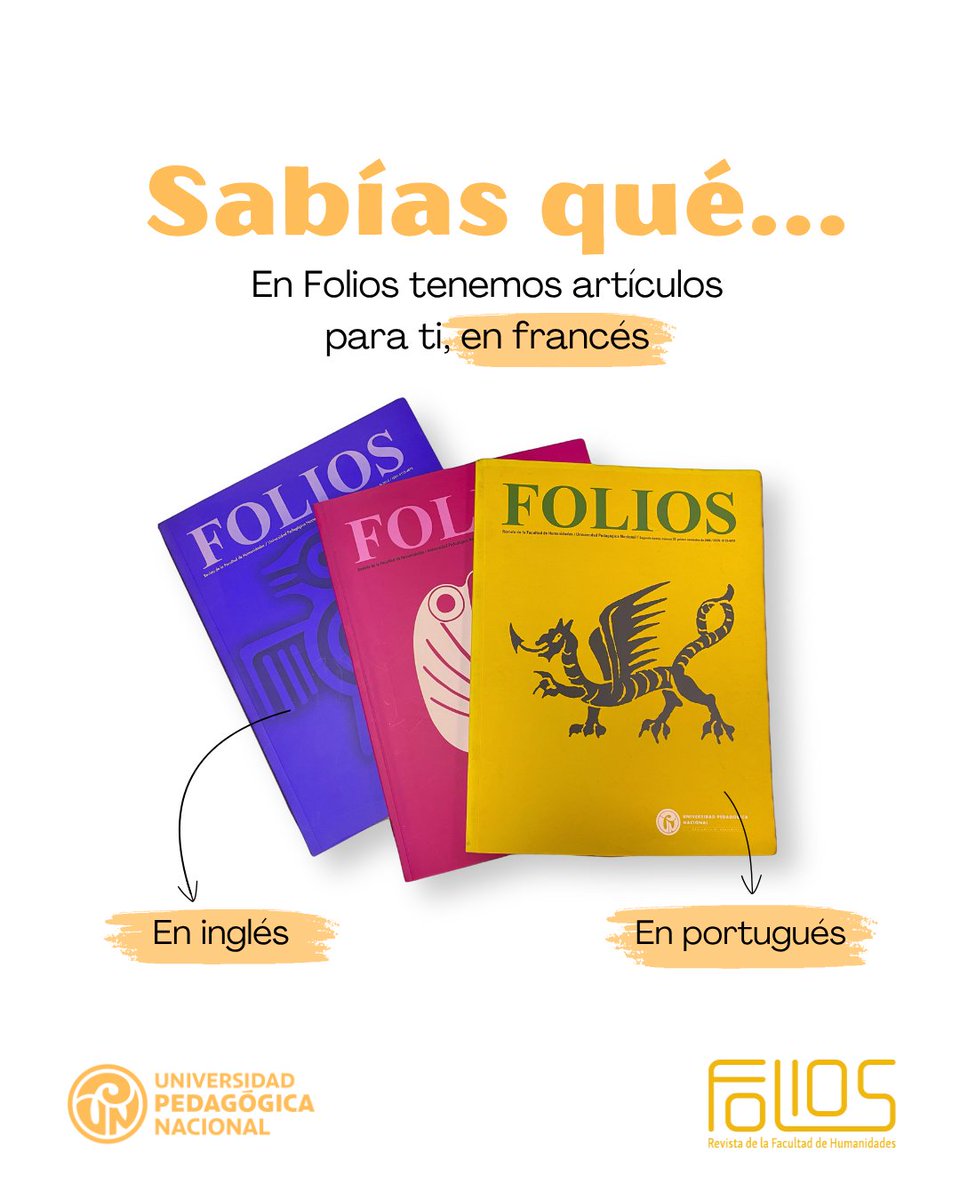 FoliosUPN's tweet photo. 👀 Sabías que en Folios tenemos artículos en diferentes idiomas para ti?
Español, francés, inglés y portugués 🌍

🇫🇷 DOI artículo en francés: https://t.co/xdza2fNySL
🇬🇧 DOI artículo en inglés: https://t.co/ruDl7ZTQuN
🇧🇷 DOI artículo en portugués: https://t.co/Hxk21otjE4 https://t.co/bJfD7N58ku