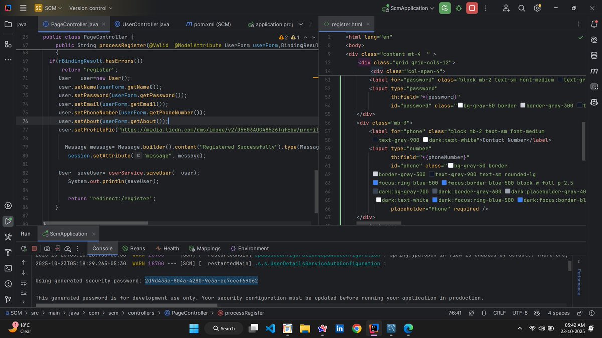 Adarshrai002's tweet image. 40% done with Smart Contact Manager! Late-night coding, countless tiny bugs, and some validation nightmares, but every fix teaches me something new and keeps me motivated 😄💻
@java @springcentral 
#BuildInPublic #CodingJourney