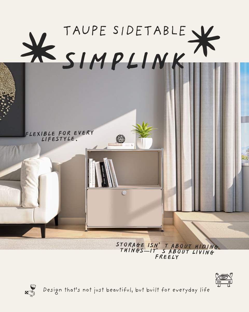 YangHua2247's tweet photo. @Simplink_Store 
Subtle yet sophisticated.
The Taupe Side Table, in a soft greige tone, blends effortlessly into any space — by the sofa, bedside, or as a display accent. It brings a simple yet refined atmosphere to your home.✨ https://t.co/sT4pzdGHHh