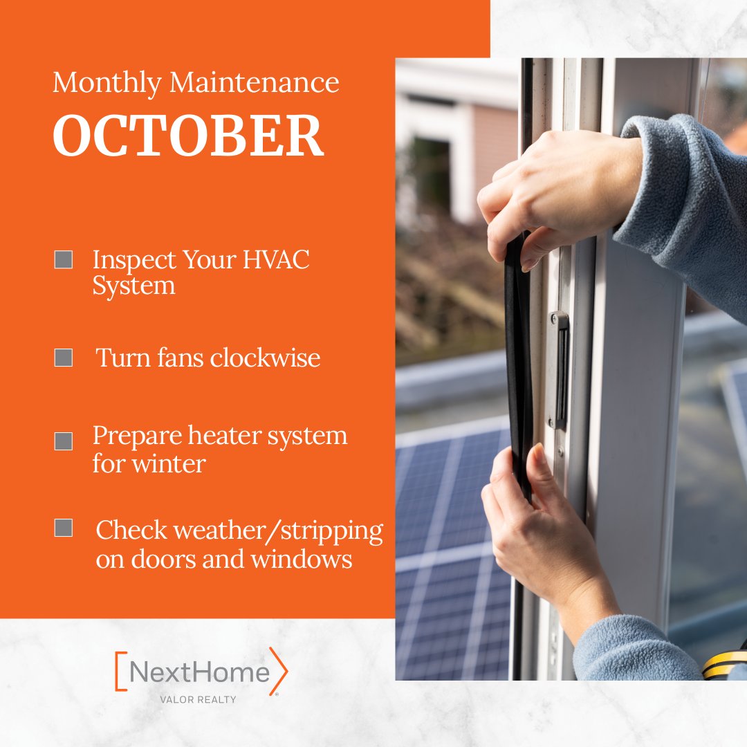 NextHomeValor's tweet image. Here are some commonly overlooked home maintenance tips. What are other items on your list to do this month? 

#homeownertip #homemaintenance #homechecklist #nexthomevalorrealty