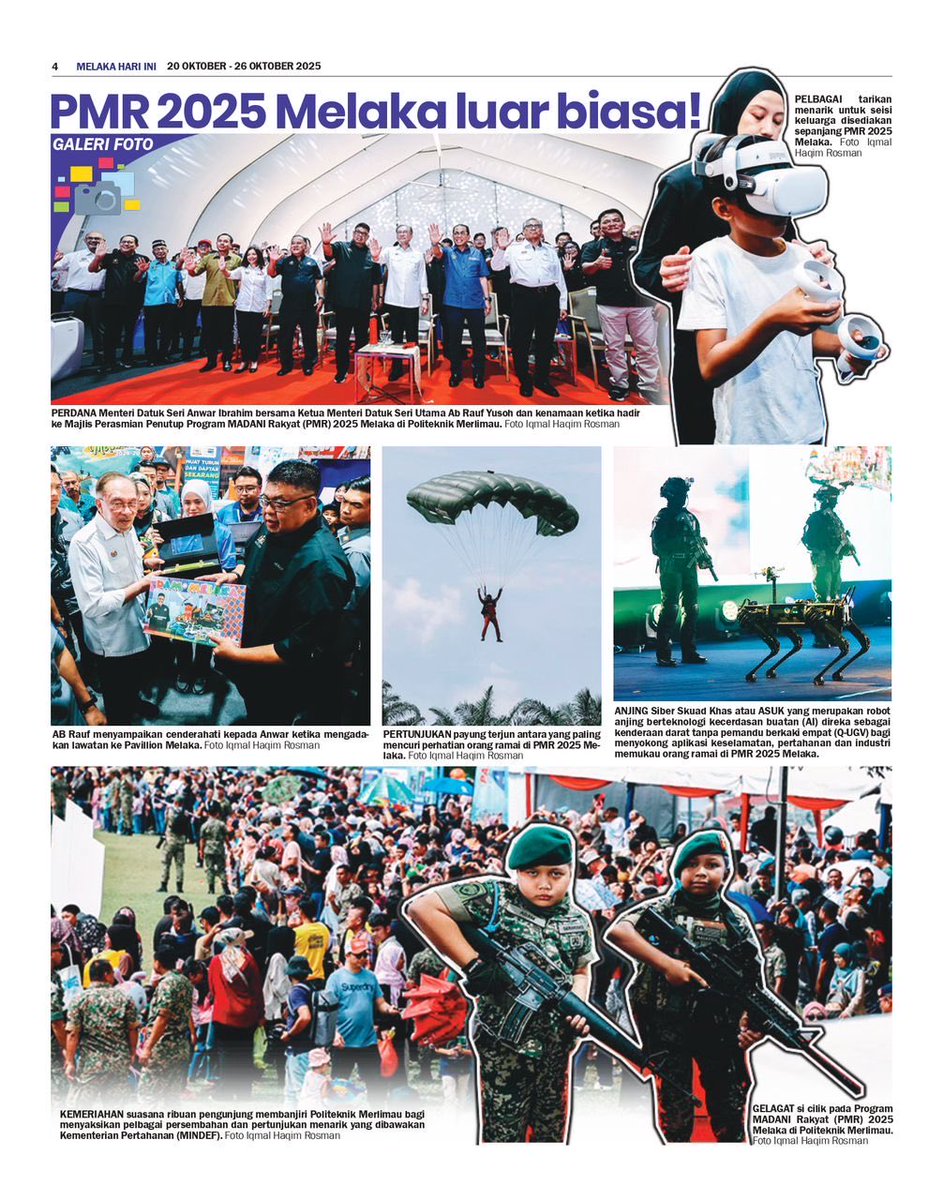 PACU_PMO's tweet image. Akhbar Melaka Hari Ini, edisi 20-26 Oktober 2025.

#ProgramMADANIRakyat
#PMR2025Melaka
#MADANIBekerja
#TaatSetia
#PACUPMO