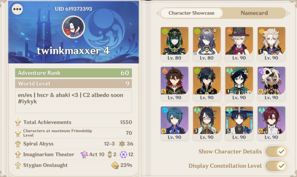 CycloneSimp's tweet image. the friends list now has 100 more slots, so NA hscr lovers feel free to friend me
uid is 619373393 for easier copy paste, i promise my builds are worth stealing for theater :innocent: