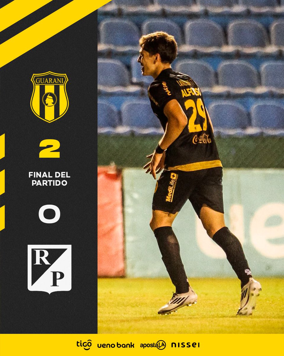 ClubGuarani's tweet photo. ✊🏻 GANNNNNO GUARANÍ 🟡⚫️

Estamos entre los 4️⃣ mejores de la Copa Paraguay. 

#VamosLegendario🟡⚫️ https://t.co/dBQnF0v73h