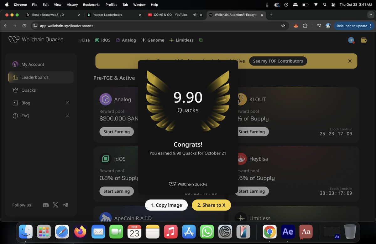 I just earned 9.90 Quacks on <a href="/wallchain/">Wallchain Quacks</a> today.

If you want to grow:

➟ Be intentional, reply to posts that matter and add real perspective empty comments don’t build signal.
➟ Show up daily, the algorithm favors steady effort over random bursts of activity.
➟ Engage smart,