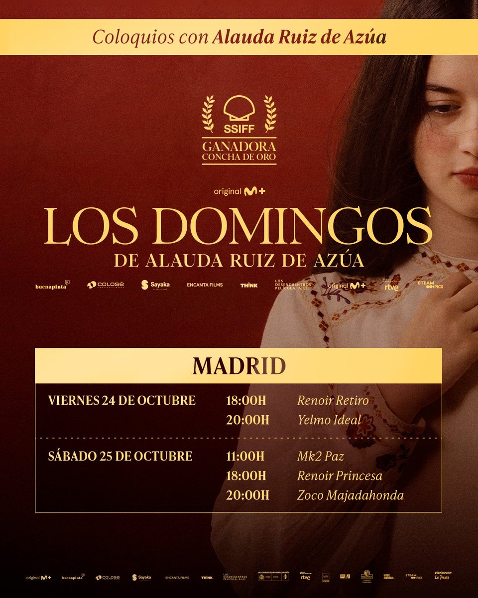 BTeamPictures's tweet image. 📣¡A partir del viernes hemos preparado coloquios de #LosDomingos con Alauda y el resto del equipo en diferentes ciudades!
👉Busca tu cine más cercano en: bteampictures.es/los-domingos