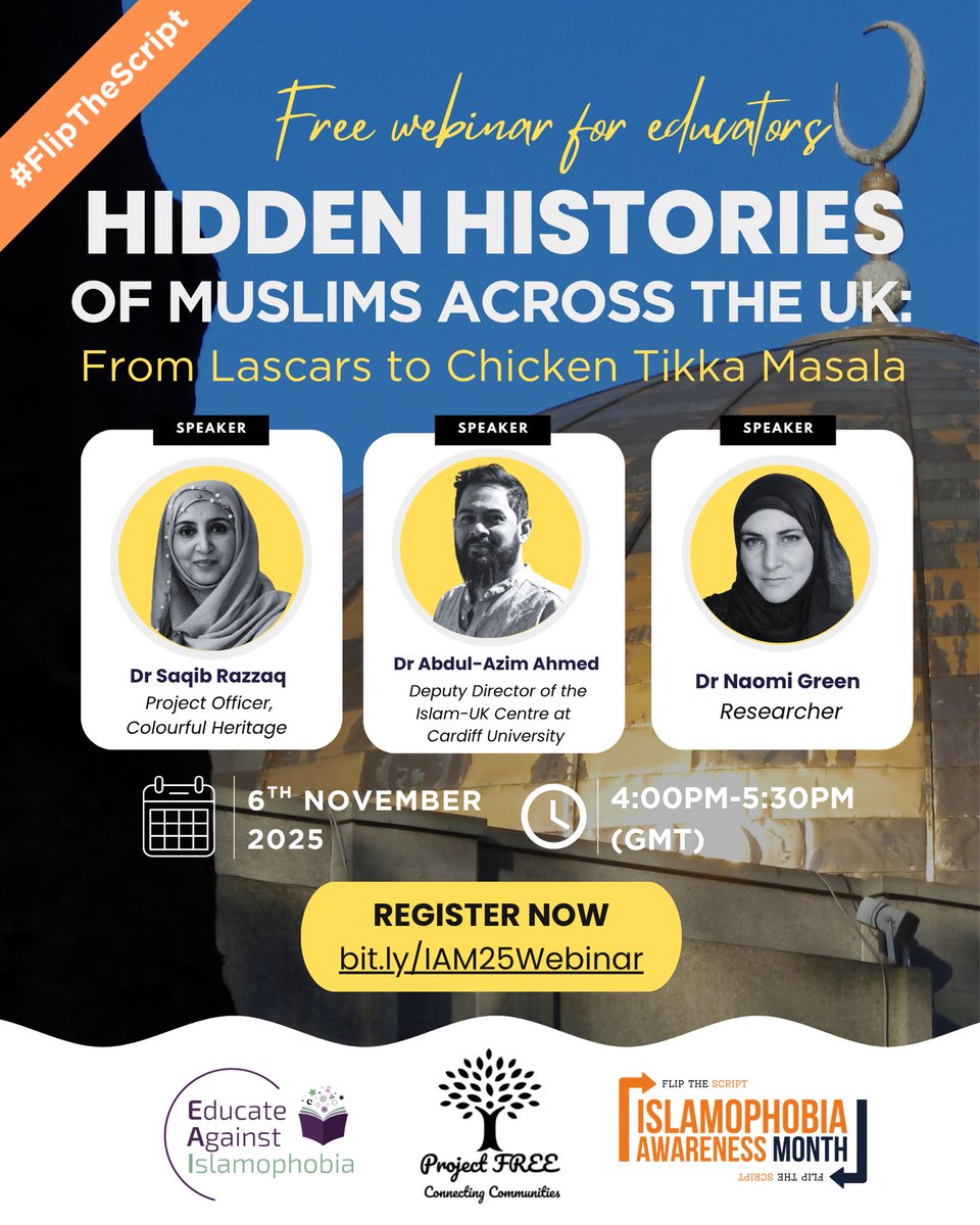Join our FREE webinar - for everyone everywhere interested in learning more about the history of Muslims in the UK but especially relevant for those in #Wales #Scotland and #NorthernIreland
