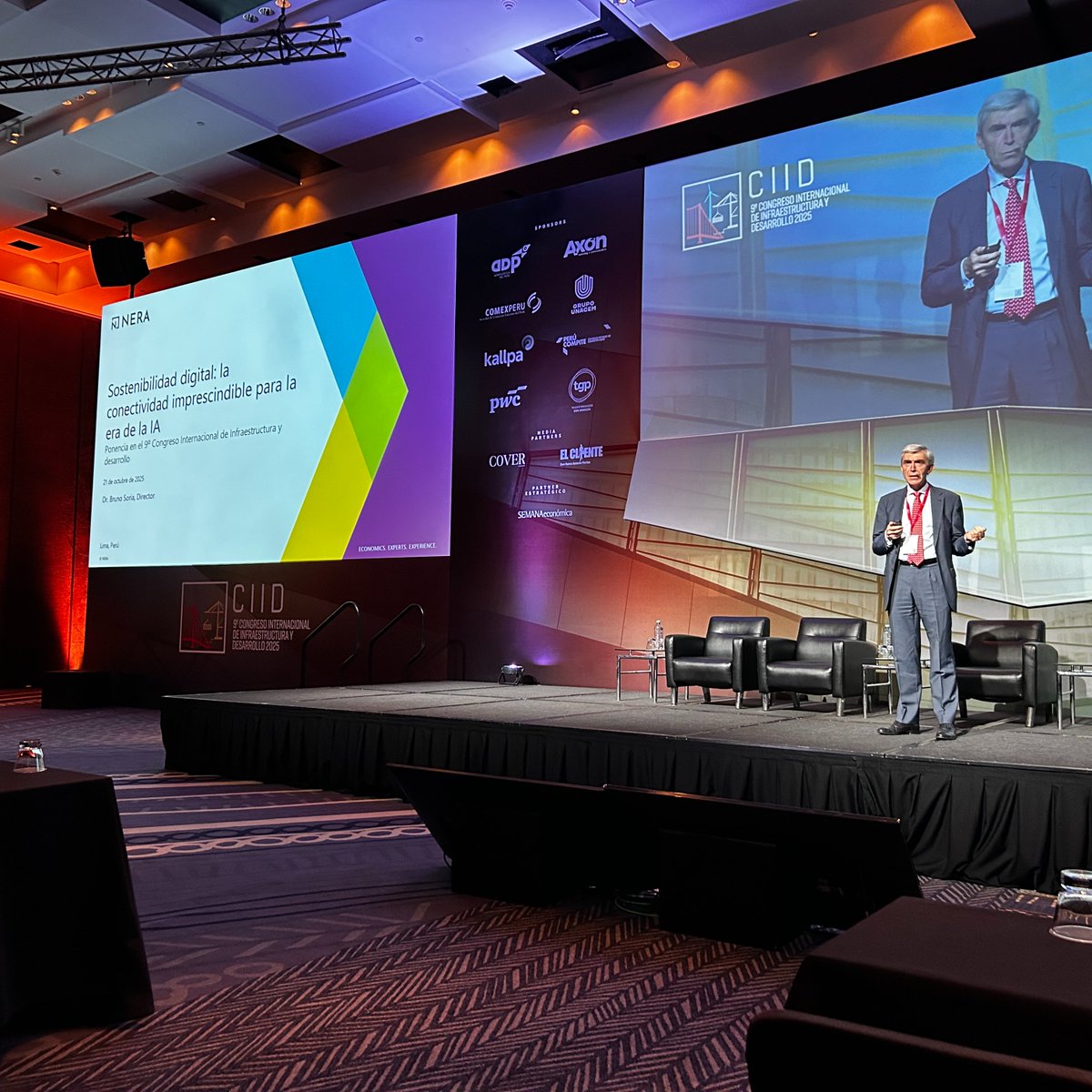 🇵🇪 Participamos del #CIID2025, la novena edición del Congreso Internacional de Infraestructura y Desarrollo, invitados por <a href="/AfinPeru/">Afin Perú</a>

Atendimos la conferencia sobre transformación digital e inteligencia artificial en la que Bruno Soria, de la Consultora Nera, comentó sobre el