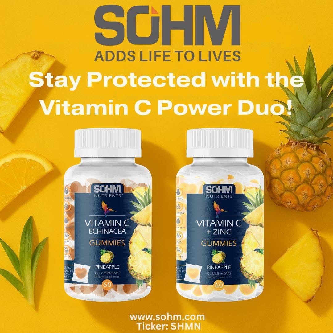 sohminc's tweet image. 🍍𝗕𝗼𝗼𝘀𝘁 𝗬𝗼𝘂𝗿 𝗜𝗺𝗺𝘂𝗻𝗶𝘁𝘆 𝘄𝗶𝘁𝗵 𝗮 𝗕𝘂𝗿𝘀𝘁 𝗼𝗳 𝗣𝗶𝗻𝗲𝗮𝗽𝗽𝗹𝗲 𝗚𝗼𝗼𝗱𝗻𝗲𝘀𝘀!🍍
SOHM brings a duo of Vitamin C + Zinc Gummies and Vitamin C + Echinacea Gummies to keep you protected and refreshed. Enjoy your daily dose of defense, packed with tropical…