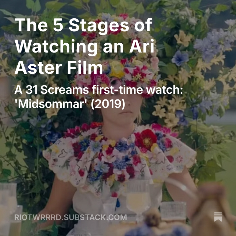 are_jay73's tweet photo. As part of my horror film festival for the month of October, I watched "Midsommar" for the 1st time... I'm still working through my emotions... - https://t.co/DCK3qJgxNy https://t.co/1PtUKIlHM6