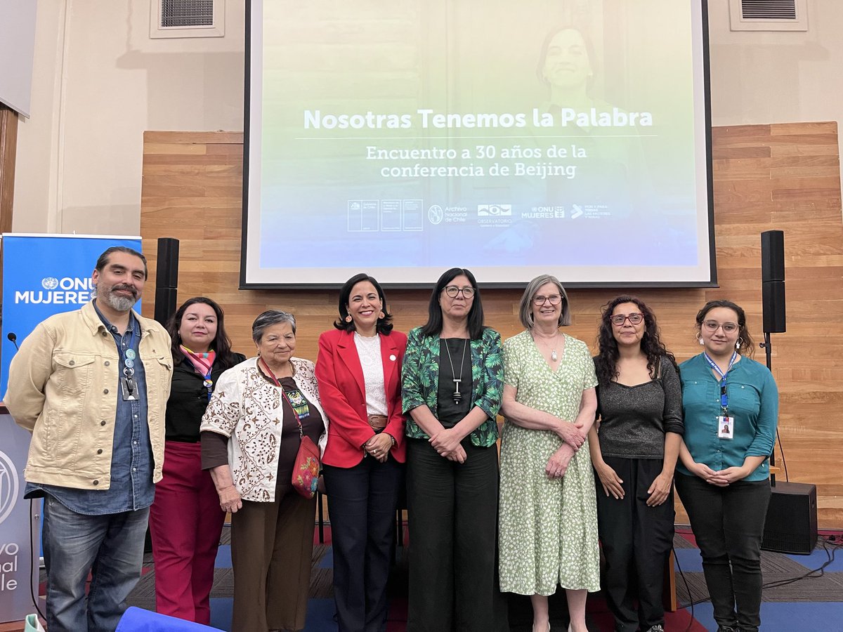 ONUMujeresChile's tweet photo. Nosotras tenemos la palabra 
Encuentro a 30 años de la Conferencia de Beijing 
Organizado por @ObservatorioGE  Archivo Nacional de Chile , @culturas_cl ,@MinMujeryEG y @ONUMujeresChile https://t.co/VWe7r86yPw