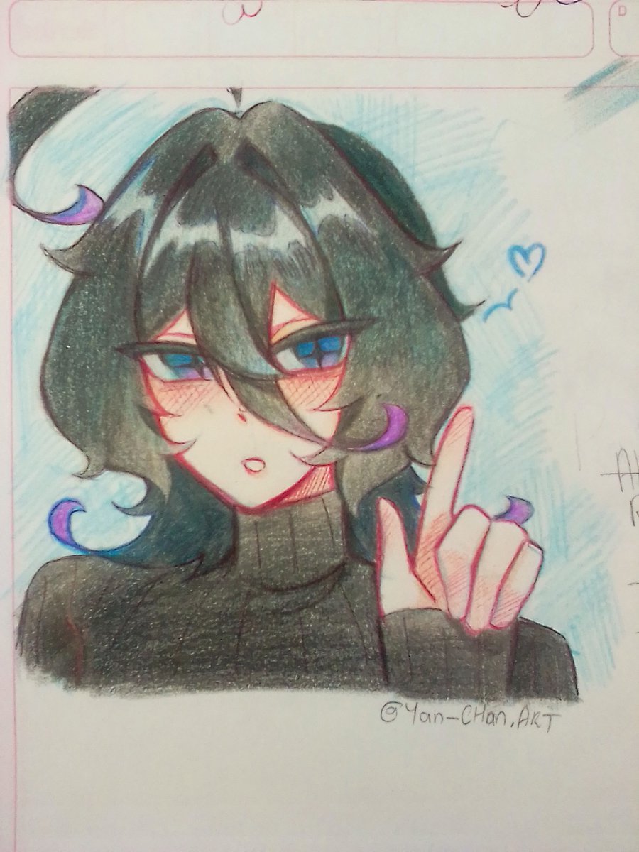 _AstroYan's tweet photo. Drawing with colored pencils 
Raguel <3

#ocart #artmo https://t.co/FyFj8Z1f6g