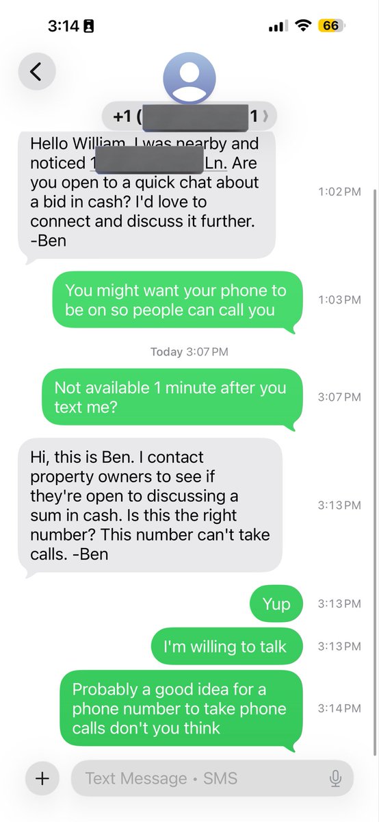 What’s the state of AI / automated outreach for real estate deals?

A phone number that… 

Wait for it…

Doesn’t take phone calls…

Imagine paying someone for this kind of product.