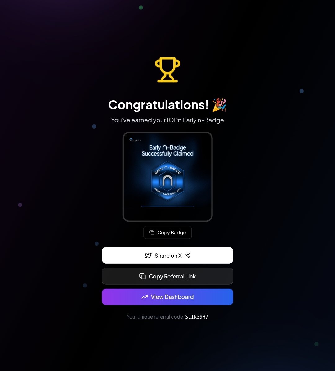 Önemli ⏰📢📢

Son saatler 📢📢📢

<a href="/IOPn_io/">IOPn</a> Early Badge almak için son saatler 📢📢

badge.iopn.io/?ref=SLIR39H7

Linkten gidin mail, X ve DC hesabınızı bağlayın ve hızlıca badgeyi alın 

<a href="/xeetdotai/">xeet</a> kampanyası ile de beraber çifte kazanç sağlama imkanı 🔥