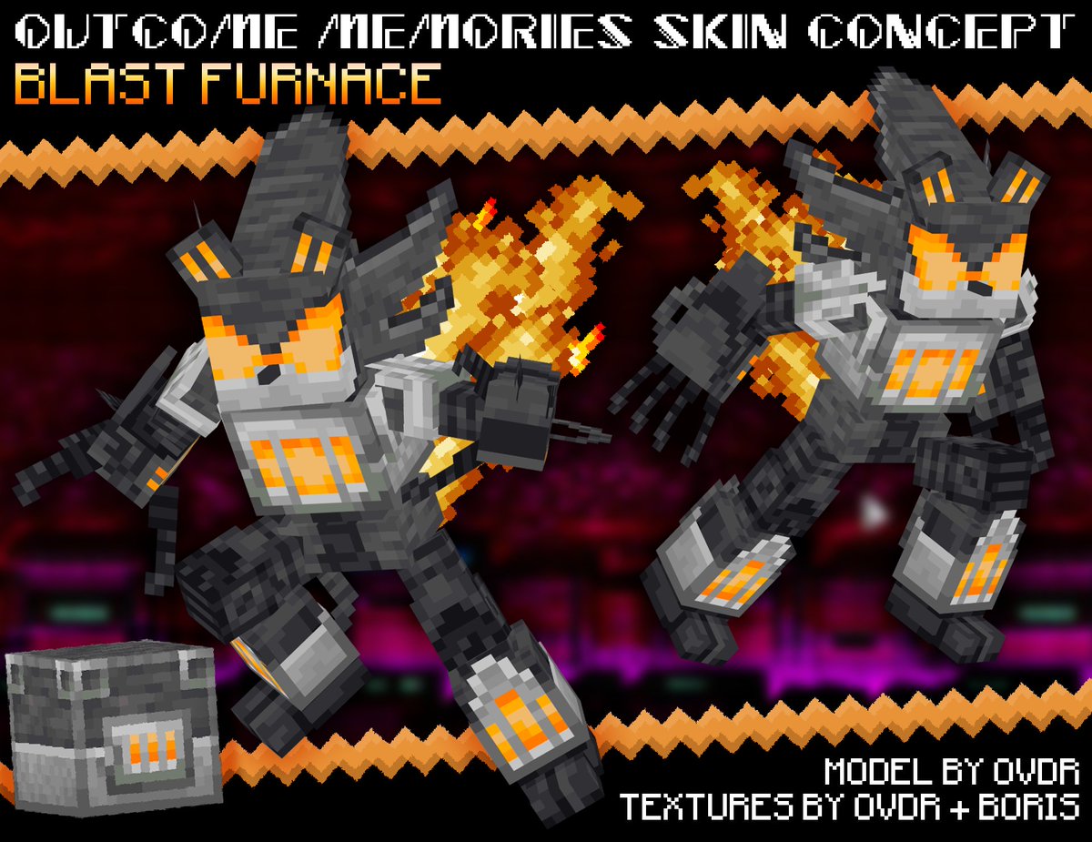 OVDRStudios's tweet image. Furnace skin concept 🔥
Inspired by the Minecraft Blast Furnace!
#outcomememories #glaghorsesimulator50billion #modernstarved #Minecraft