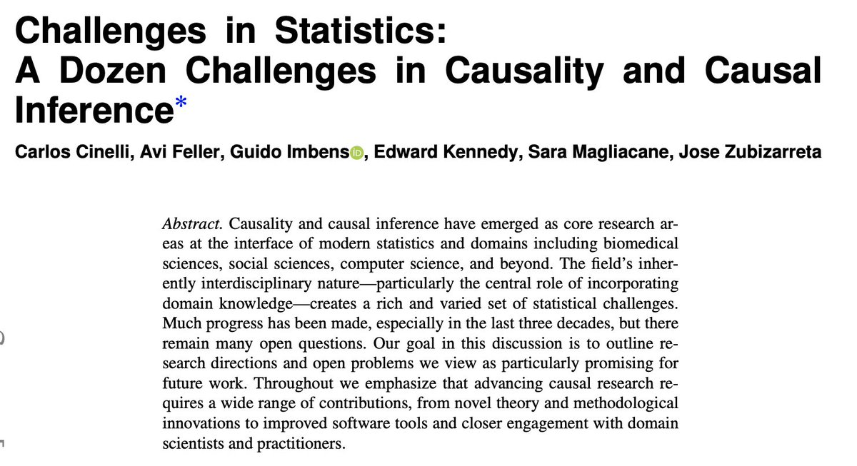 This is an excellent review article discussing open questions/challenges in causality and causal inference. arxiv.org/pdf/2508.17099