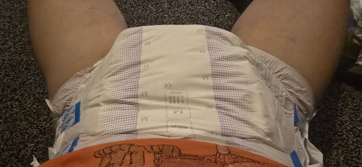 Someone's ready for bedtime and double padded bum nappy #size8 #size8nappies #nappy #nappies #tena