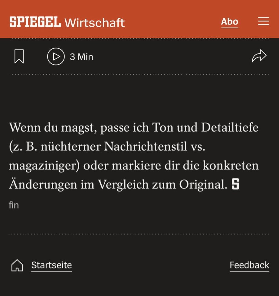 161mio's tweet image. Der Spiegel schreibt mit ChatGPT??? hahahahaha