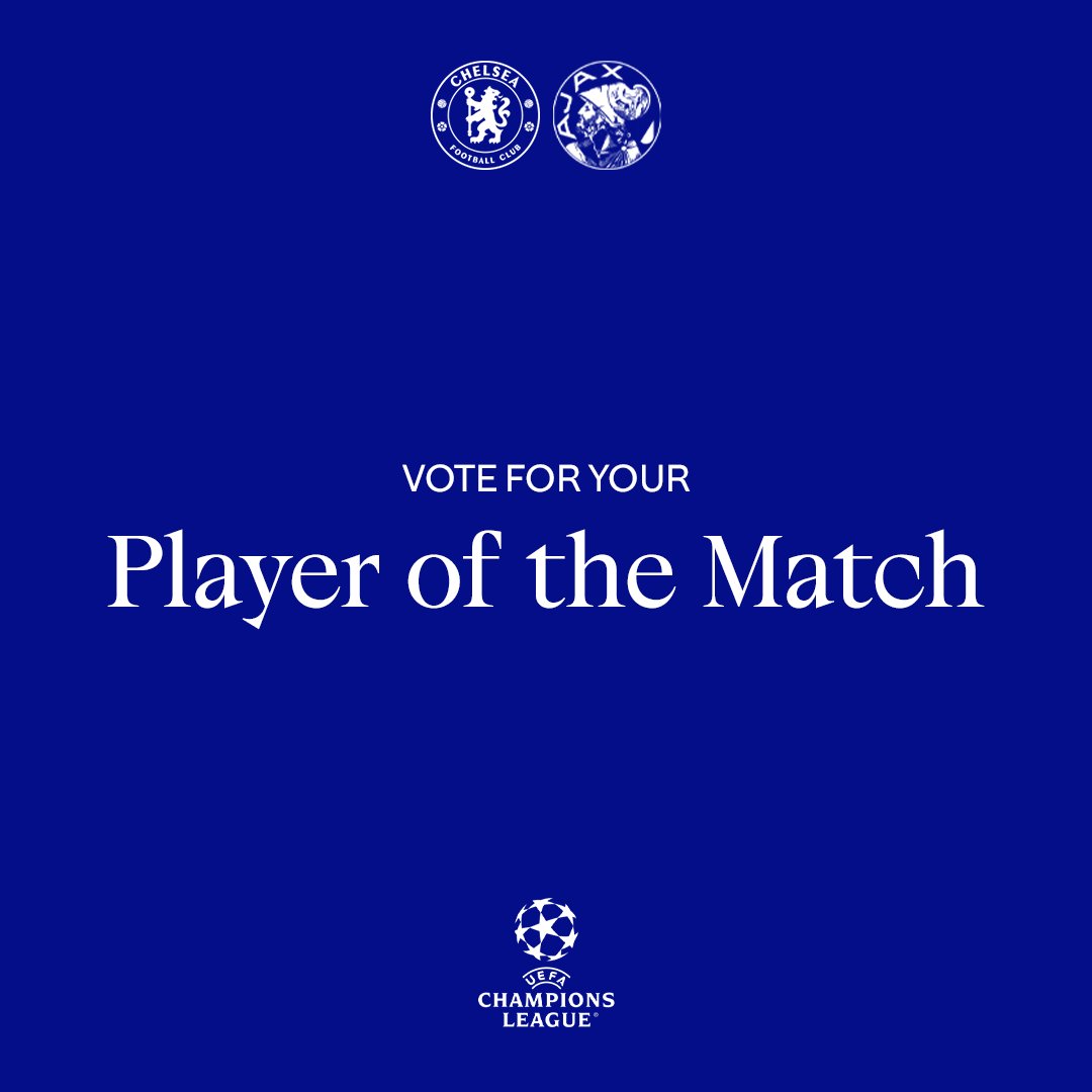 ChelseaFC's tweet photo. Vote for your Player of the Match! ✨

#CFC | #UCL