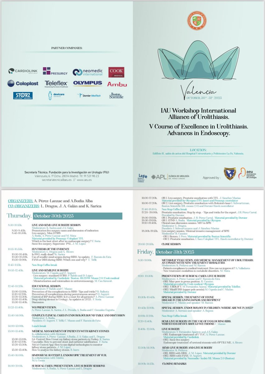 We are ready for starting a new edición of WS in endourology (30th and 31st october). Live surgeries, round tables and an update in new technology. Do not miss it. <a href="/InfoAeu/">AEU</a> <a href="/drkemalsarica/">Kemal Sarıca</a> <a href="/LaurianDragos/">Laurian Dragos</a> <a href="/drmarcoscepeda/">Marcos Cepeda</a> <a href="/UrologiaLaFe/">UrologiaLaFe</a> <a href="/HospitalLaFe/">HospitalLaFe</a> <a href="/ramos_cebrian/">María Ramos Cebrián</a>