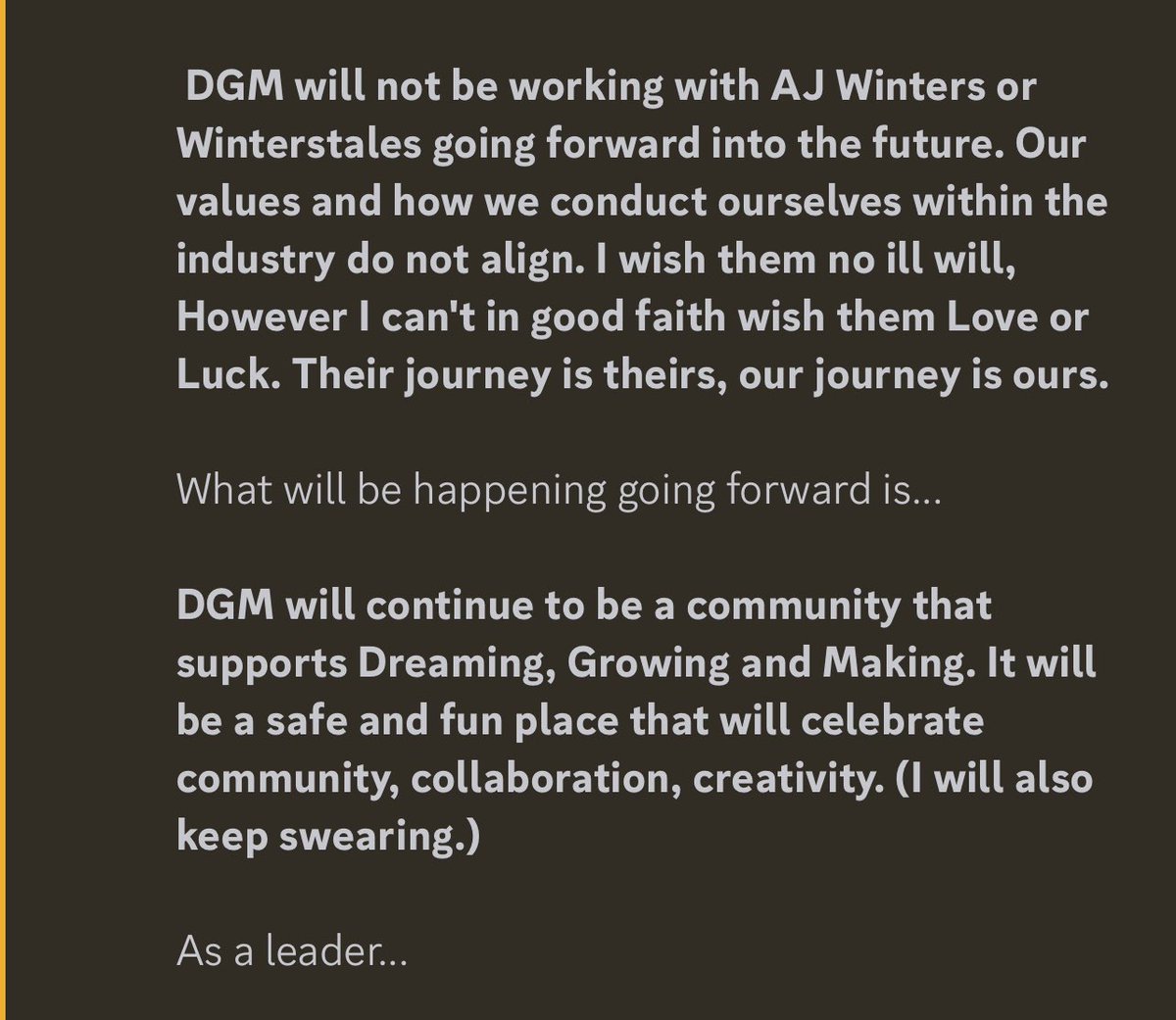 Dreaded GM tweet media