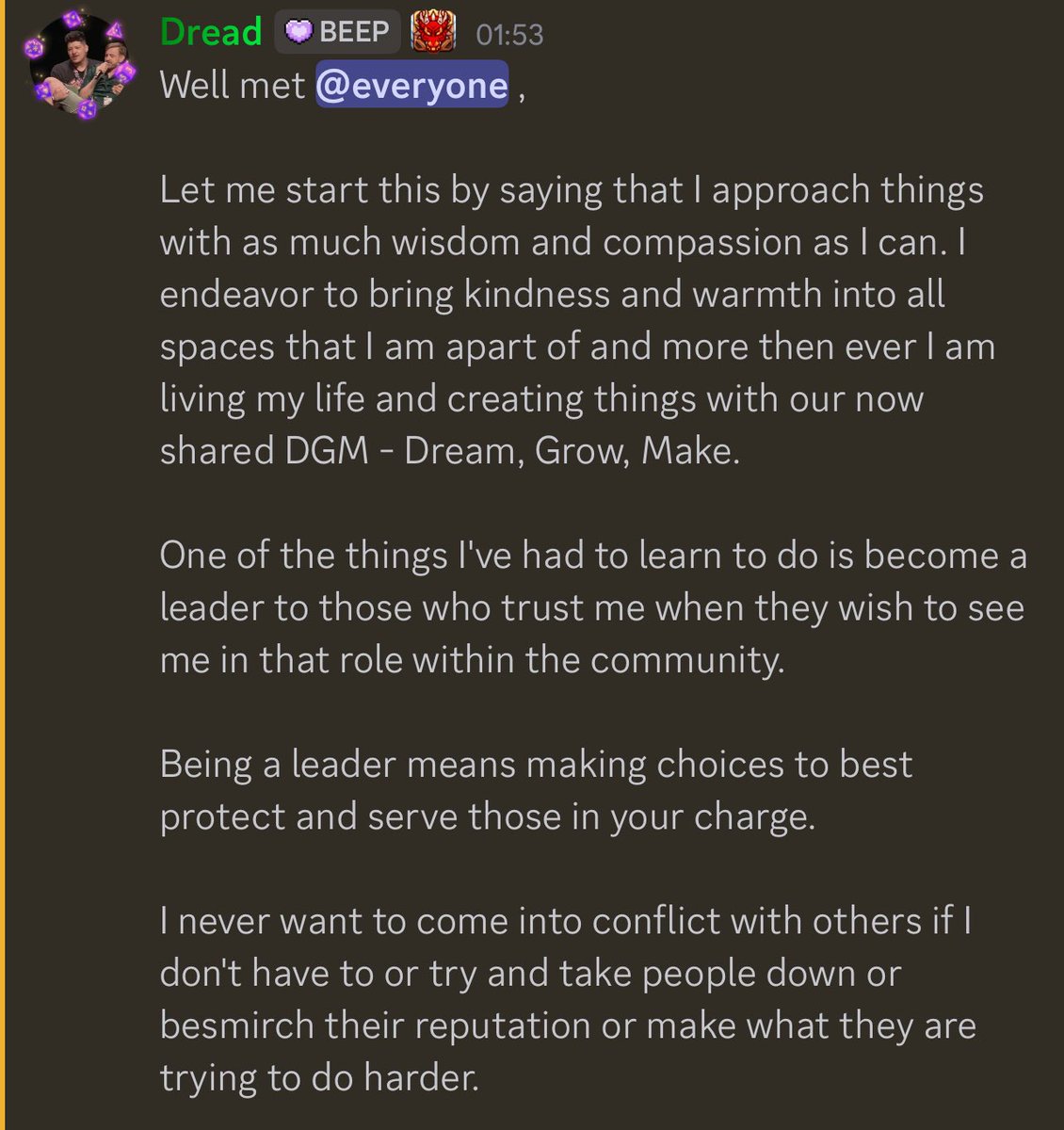 Dreaded GM tweet media