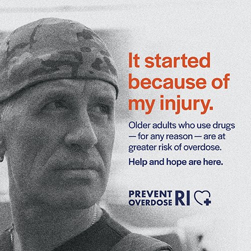 Older adults face a higher risk of overdose. No matter why you use, mixing drugs can be dangerous and may lead to a fatal overdose. Help and hope are here: preventoverdoseri.org <a href="/RIBHDDH/">RI BHDDH</a> <a href="/RIEOHHS/">RI EOHHS</a> <a href="/HealthyAgingRI/">R.I. Office of Healthy Aging</a>