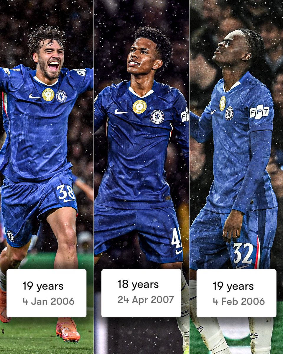 ESPNUK's tweet image. Marc Guiu became Chelsea’s youngest ever Champions League goalscorer with his strike vs. Ajax.
33 minutes later, Estevao broke the record with a penalty.
Then Tyrique George, a month younger than Guiu, scored to jump into second 😅