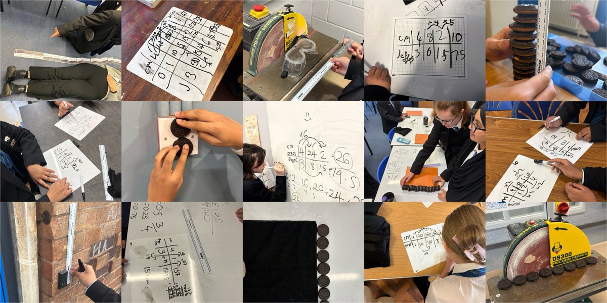 We’ve been out in school again, but this time using ratio tables and multiplicative reasoning to convert between cm and biscuits!

Students calculated how long and tall objects were in <a href="/Oreo/">OREO Cookie</a> and <a href="/jaffacakes/">Jaffa Cakes</a>, checked their answers, then ate the evidence!

<a href="/derbyhighbury/">The Derby High, Bury</a> #Numeracy