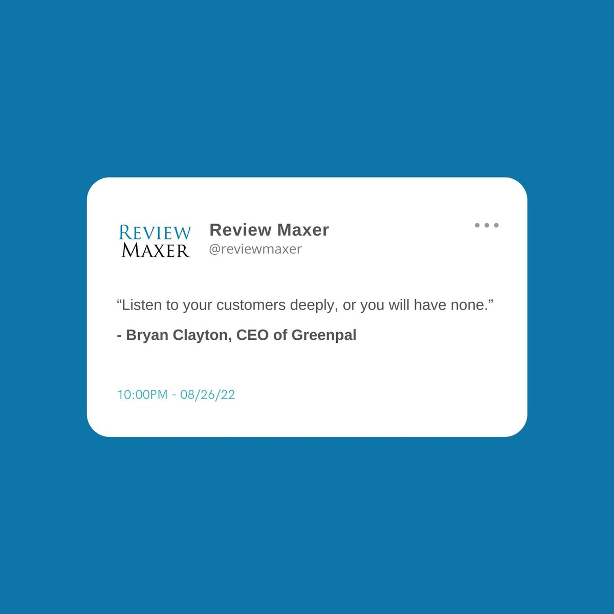 ReviewMaxer's tweet image. Why is it important to listen to your buyers?
Because feedback fuels improvement, loyalty, and long-term success. 💬
The best business decisions are based on data, not guesses. 
💡 Learn how ReviewMaxer helps you collect and leverage reviews at reviewmaxer.com.