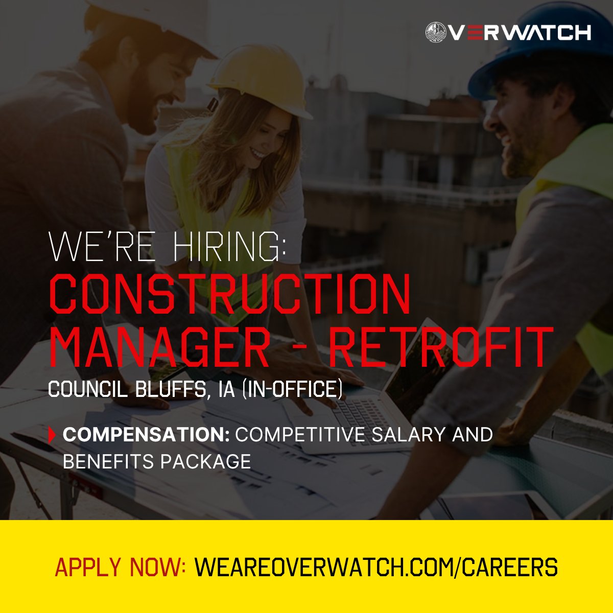 OverwatchMC1's tweet image. Overwatch is hiring a Construction Manager - Retrofit | Council Bluffs, IA (In-Office)
hubs.ly/Q03PMP5F0

#OverwatchMissionCritical #ConstructionManager #RetrofitProjects #DataCenterCareers #NowHiring #LeadershipInAction #Construction #ConstructionCareers #ConstructionJobs