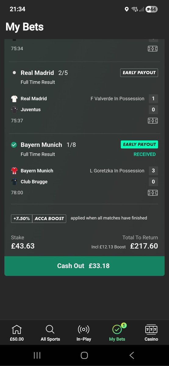 MrNickH11's tweet photo. @bet365 trying to cash out but not letting me.....service is a joke....... https://t.co/ppYYo04YSn