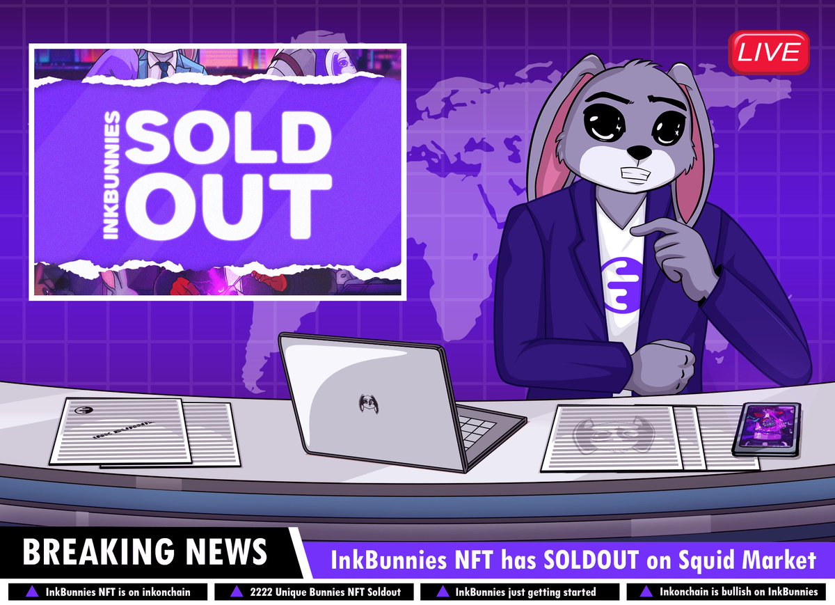 InkBunniesNFT's tweet photo. SOLD OUT! 🐰

The Ink Bunnies have officially taken over the chain!

Massive thanks to everyone who joined the us - this is just the beginning. 💜