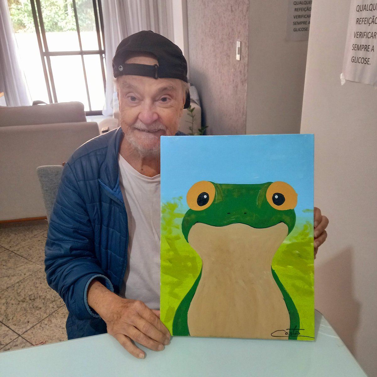 E na aula de hoje, seu Antônio finalizou o sapinho Frederico 💚