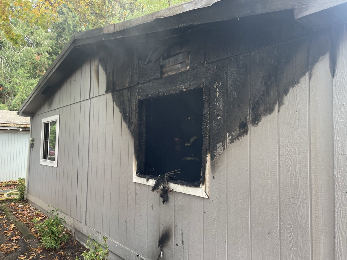 LFD3 with partners from Olympia Fire on scene of a well involved mobile home residential fire.  Occupant was able to escape and is being treated by Medics, transported to St Peter’s Hospital.  Crews are still searching for one cat.  Fire is knocked down at this time.