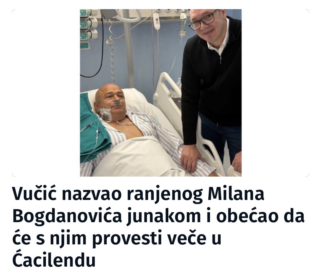 Baš je ucenjen ovaj mučenik , prvo ti narede da te upucaju a posle da provedeš noć u šatoru sa ludim vučićem i budes jeban.