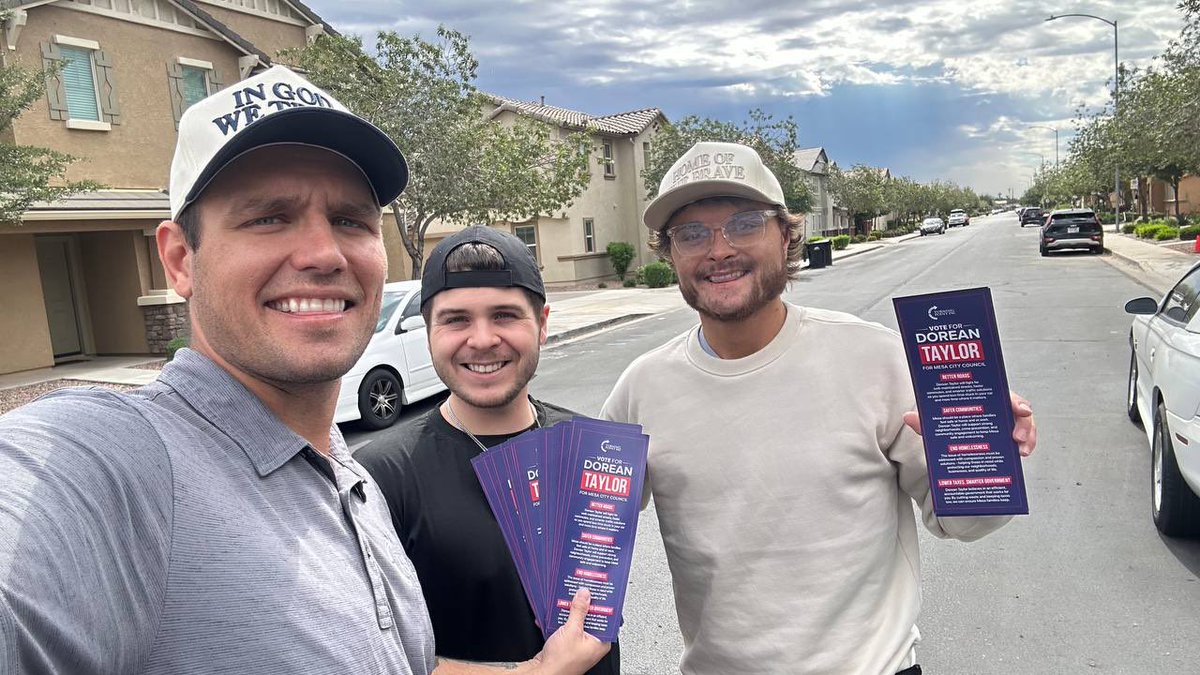 Me and the boys chasing ballots and knocking doors for <a href="/taylorformesa/">Dorean Taylor for Mesa</a> here in Mesa, Arizona!

Can’t stop the work! 💪