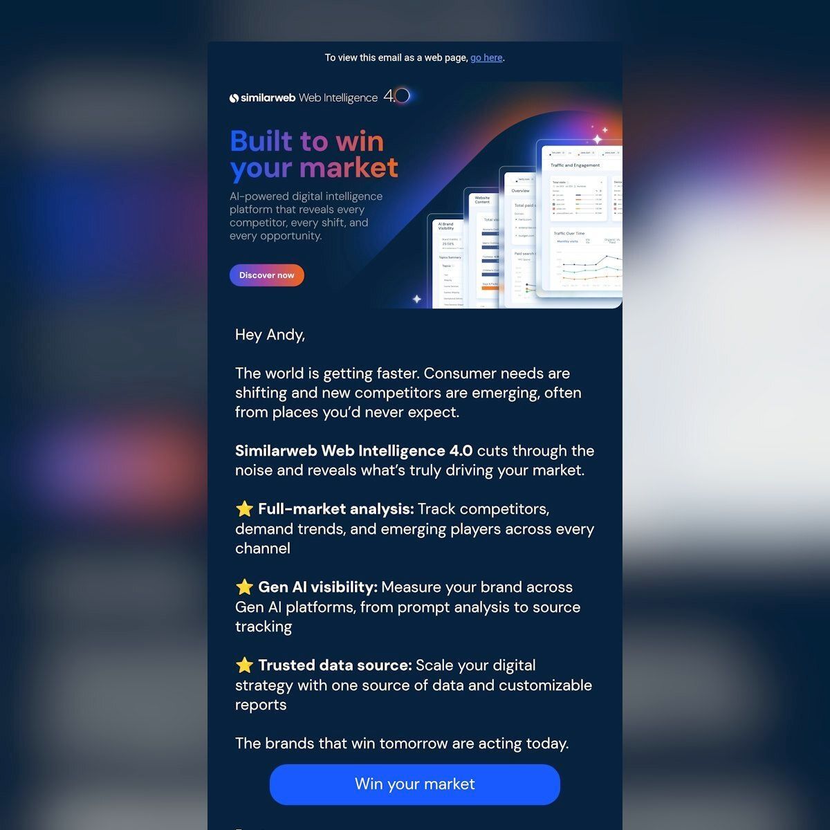 emaillove's tweet image. Experience a polished, high-contrast reading vibe with the deep blue background and crisp white HTML text. 🌟 Star icons for the bulleted list make key features easy to spot, leading to a bright call to action. #WebDesign #UX