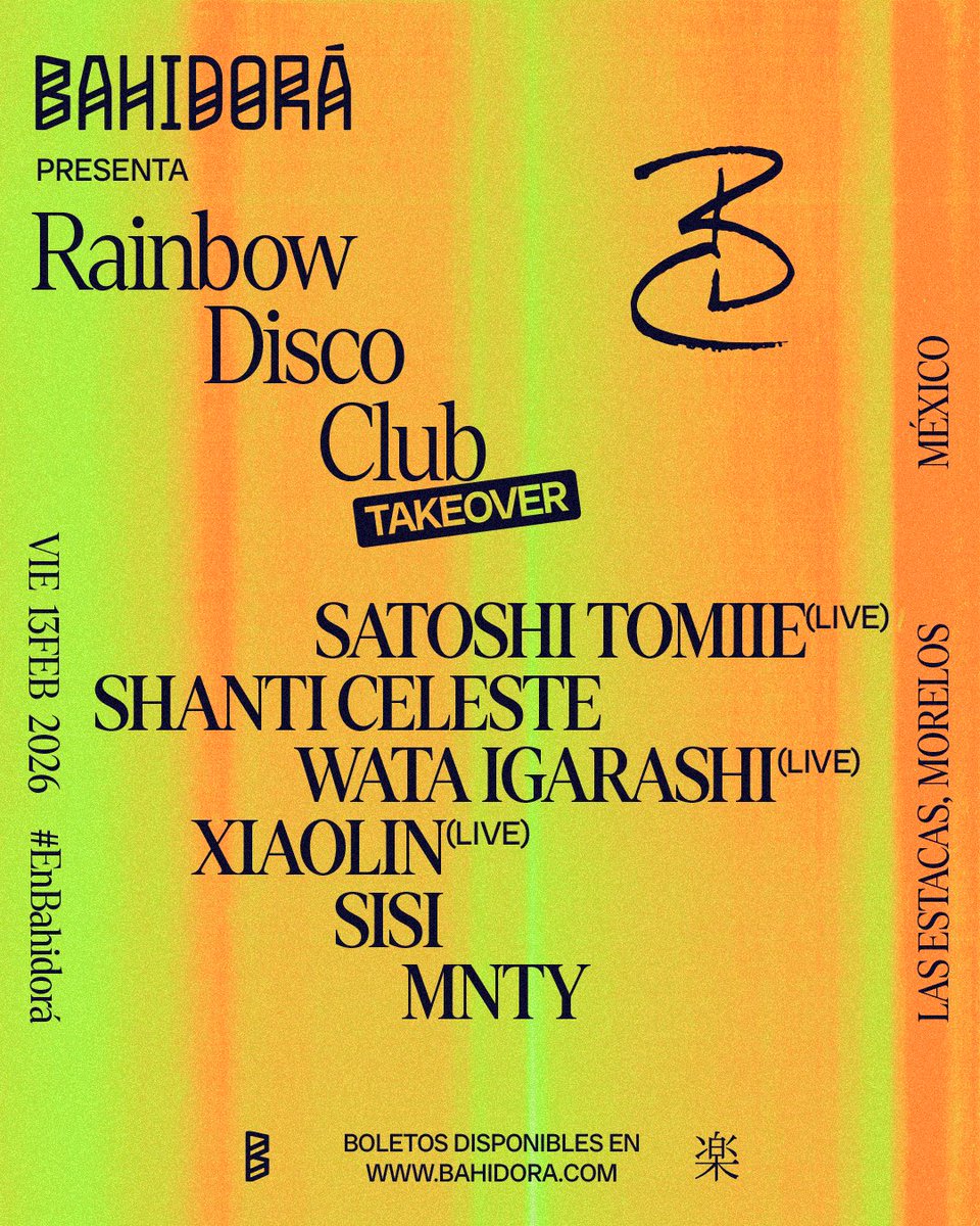 Bahidora's tweet image. Desde las afueras de Tokio, Japón y hasta Bahidorá llega @rainbowdiscoclub , con una selección de artistas insignia que representan lo mejor de la música club japonesa, con sonidos que comparten la misma esencia y sentimiento por el dance floor que nosotrxs.
Dos festivales, dos…