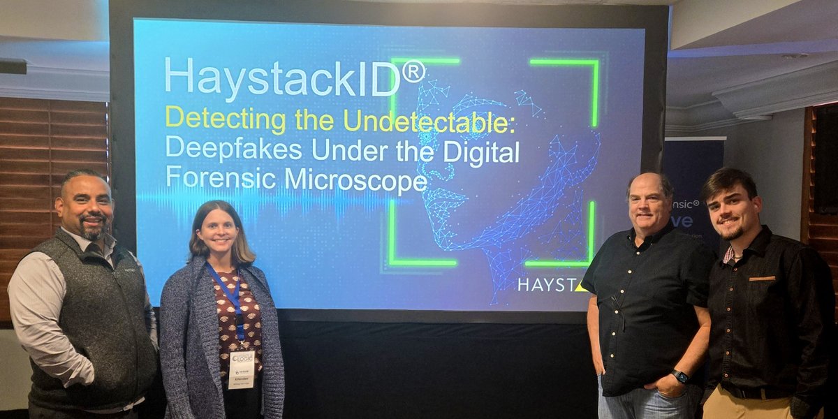 HaystackID's tweet image. 🎯 Our #DigitalForensics expert took the spotlight at the 2025 #OxygenForensics Conference.

Rene Novoa, VP of Forensics at @HaystackID®, explored how to detect the undetectable in his session on deepfakes and digital media authentication.

Learn more: bit.ly/47mpIXd