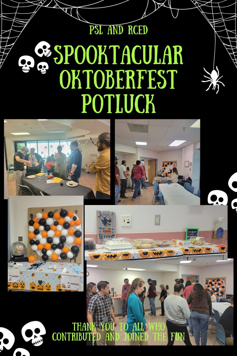 PSLNMState's tweet image. A frightfully fun day at our Spooktacular Oktoberfest! 🎃
Thanks to our friends from NMSU RCED, PSL, NMDA, WRRI, &amp;amp; NM Space Grant for sharing food, games &amp;amp; fall spirit.
Teamwork never looked so festive! 🍁🥨 #NMSU #Oktoberfest #Community
