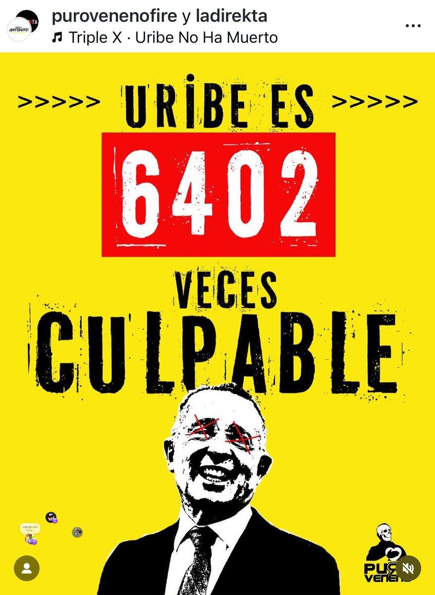 JASALAVA's tweet image. #UribeCulpable
#UribeCriminal
¡No es 1 sino 6.402 veces culpable!
Si se pudo escabullir de lo menos complejo, de lo más complejo no se podrá escabullir.
