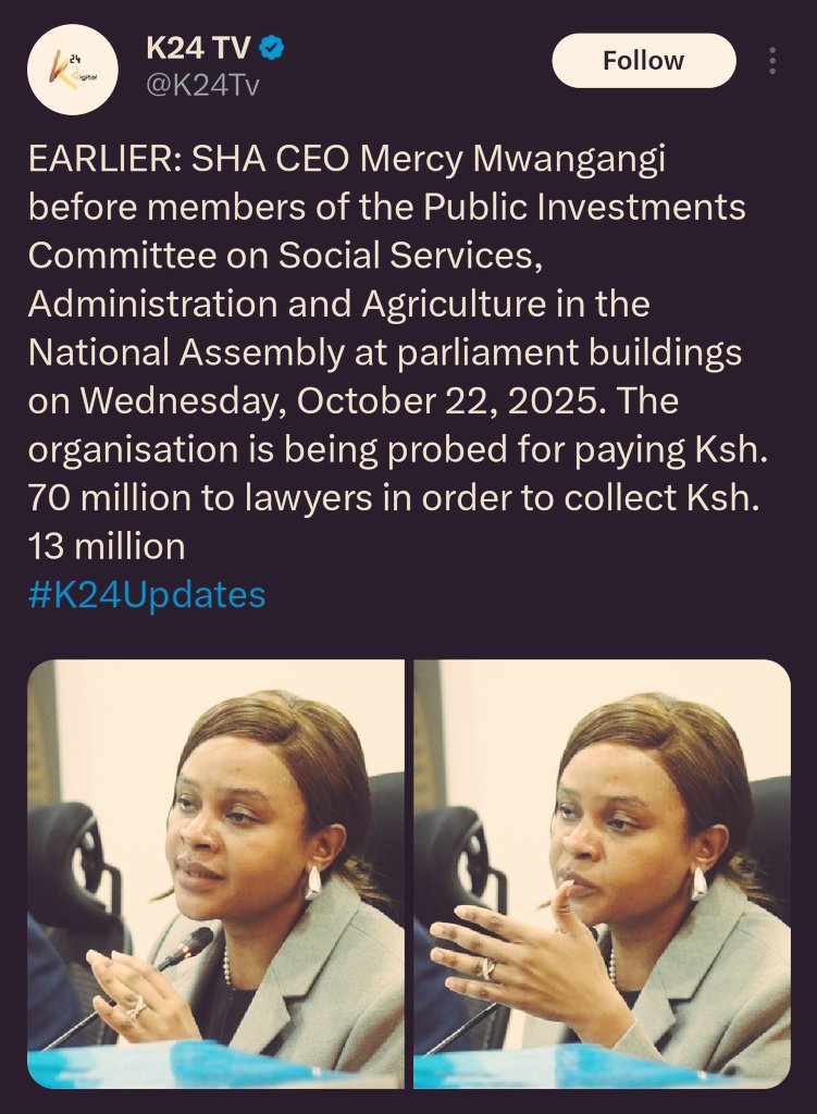 SHA paying lawyers KES 70M to recover just KES 13M is pure institutional rot.