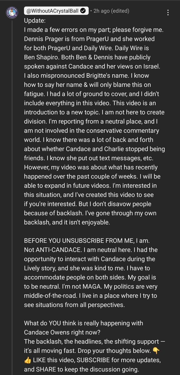 #katiejoy updated her YT pinned comments. 

Stop punching her down she fatigued ok?! She can’t be bothered to say Brigitte’s or pro hac vice correctly how DARE you!