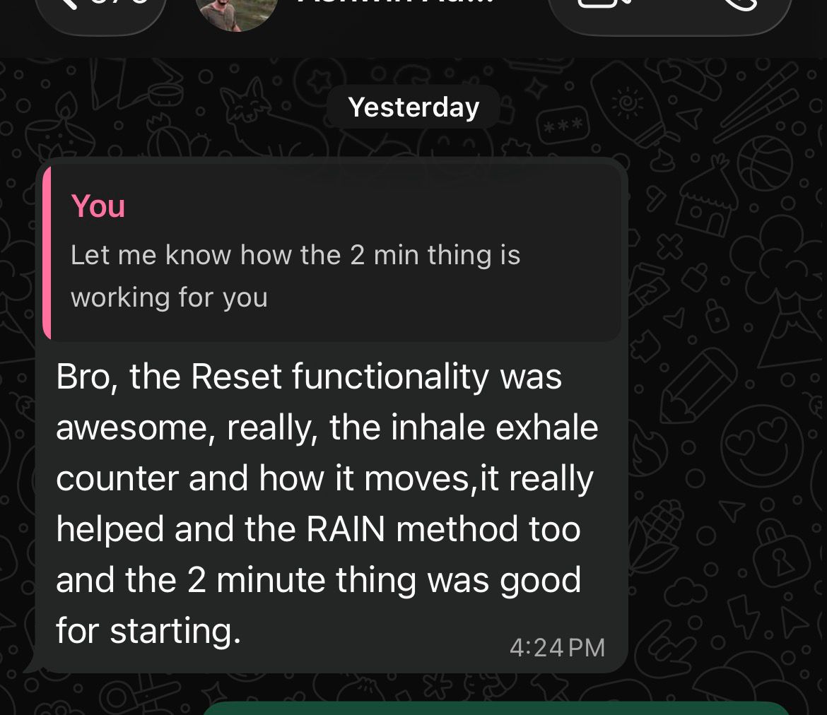 t_vishag's tweet photo. Also analysed Mixpanel + Clarity data 📊
Early feedback on the Reset & RAIN feature looks really promising 💬
Every small improvement counts when you build for neurodivergent minds.
#BuildInPublic #ADHDApp #RhythmApp #DeltaResidency #Neurodiversity #iOSDev #ProductDesign https://t.co/xOJEtCVWQ9