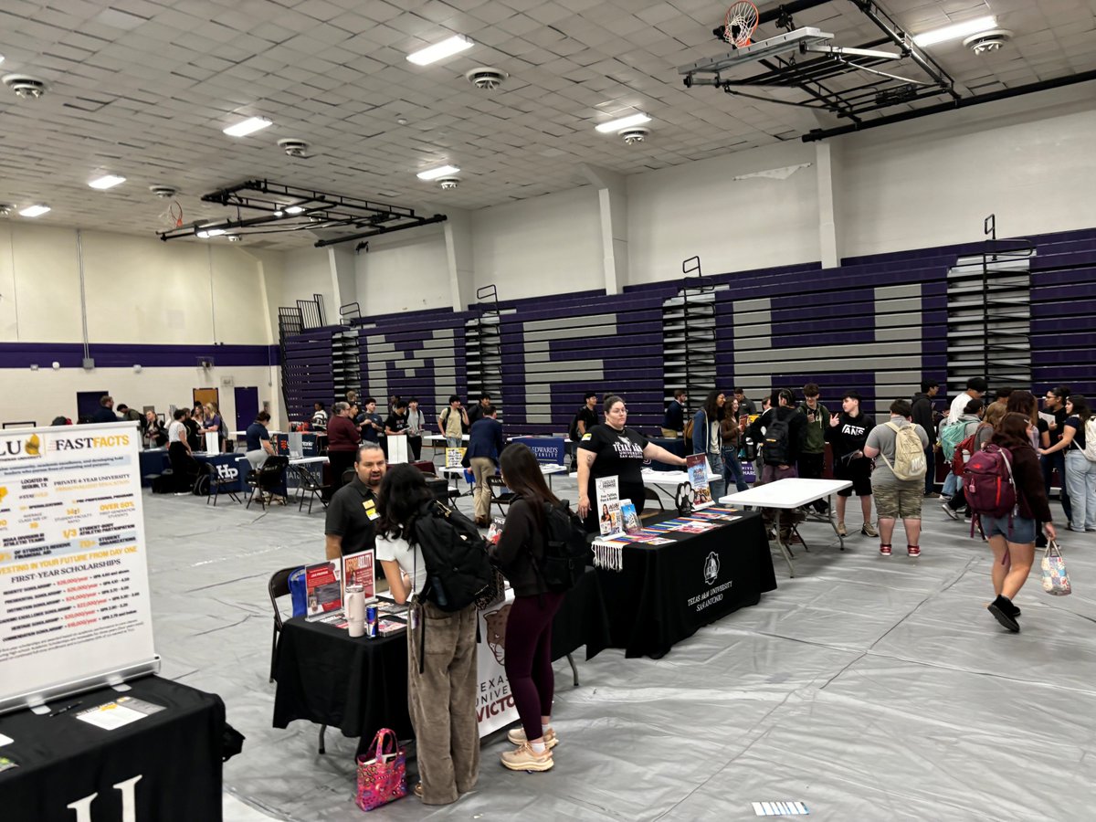 📝 High School Hosts College Fair

Earlier today, Marble Falls High School hosted the TACAC College Fair for students on campus &amp; from surrounding schools. Representatives from Texas schools and universities were on hand to share info about programs, applications &amp; scholarships.