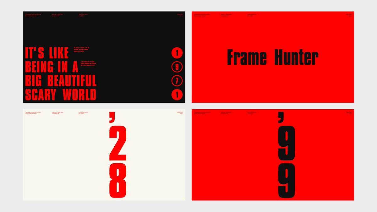 stefanmco's tweet photo. Designing silence through structure.
There’s something cinematic in stillness — in the way letters stand frozen, balanced between beauty and discomfort.📽️
#design #designer #kubrick https://t.co/UZCCuhT7oL