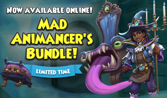 Bring inanimate objects to life! 🪄

The Mad Animancer's Bundle is now available in the online cart! This bundle includes many lively items such as 3 haunted housing items, the Chewy Quinze Chair Mount, Haunttoman Pet, and more! wizard101.com/game/mad-anima… #Wizard101