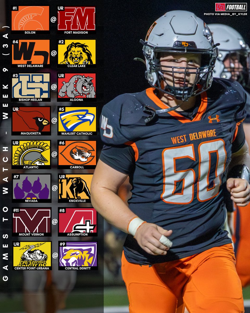 WEEK 9 3A GAMES TO WATCH 🔥 

#IAfootball X #iahsfb